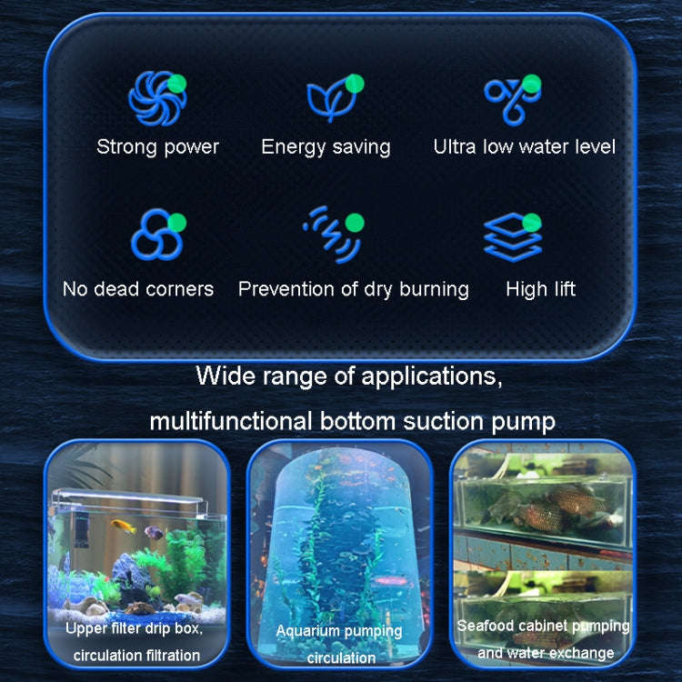 JN-311 12W Anti-Dry Burning Bottom Suction Pump Fish Tank Suction Feces Wigwam Bonsai Submersible...