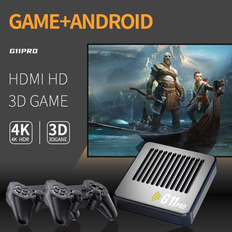 G11 PRO Game Machine TV Box Dual System HDMI HD 4K Retro Arcade, Style: 128G+Charging Handle