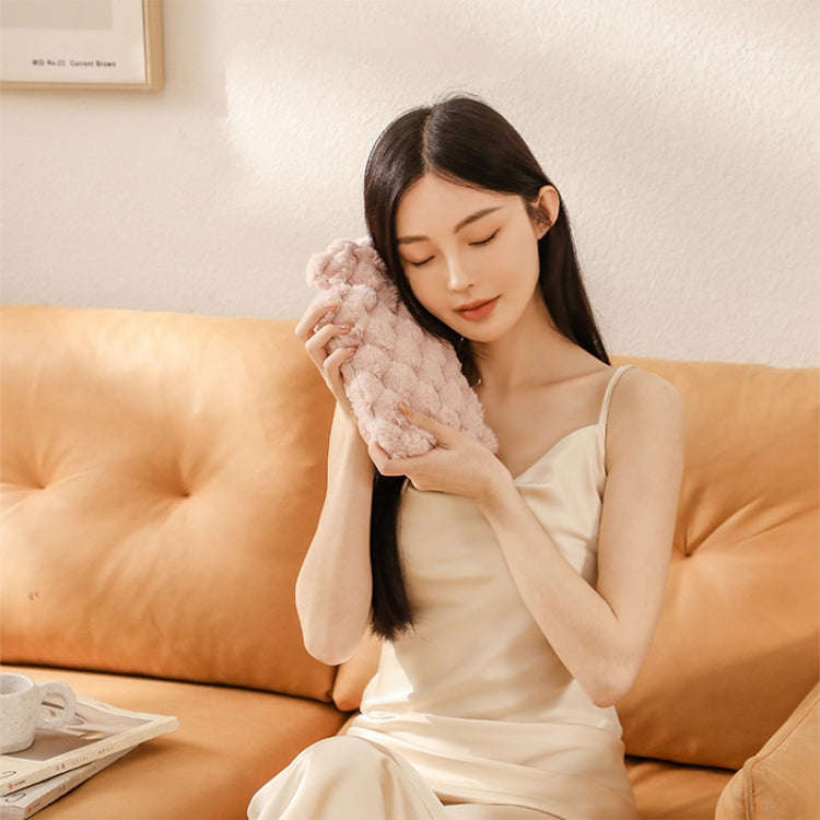 Imitation Rabbit Fur Water-filled PVC Explosion-proof Hot Water Bag for Cold / Hot Compresses, Co...