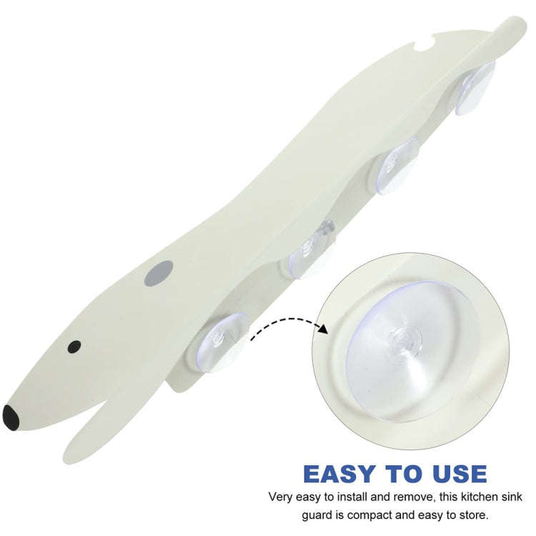 Cartoon Bear Kitchen Sink Water Deflector Sink Suction Cup Splash Protection Tools(White)