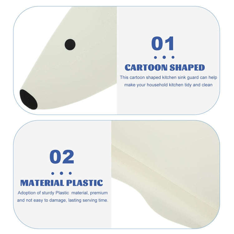 Cartoon Bear Kitchen Sink Water Deflector Sink Suction Cup Splash Protection Tools(White)
