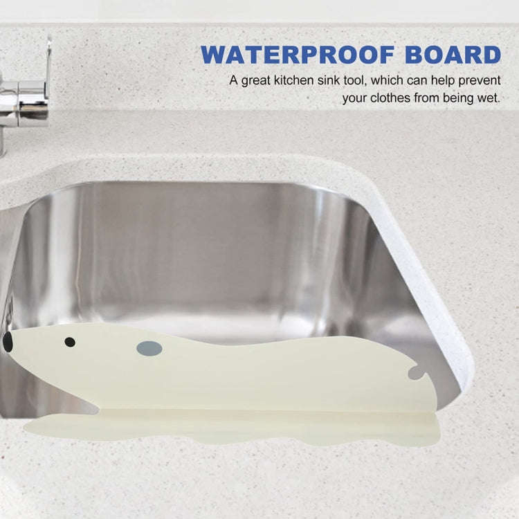 Cartoon Bear Kitchen Sink Water Deflector Sink Suction Cup Splash Protection Tools(White)