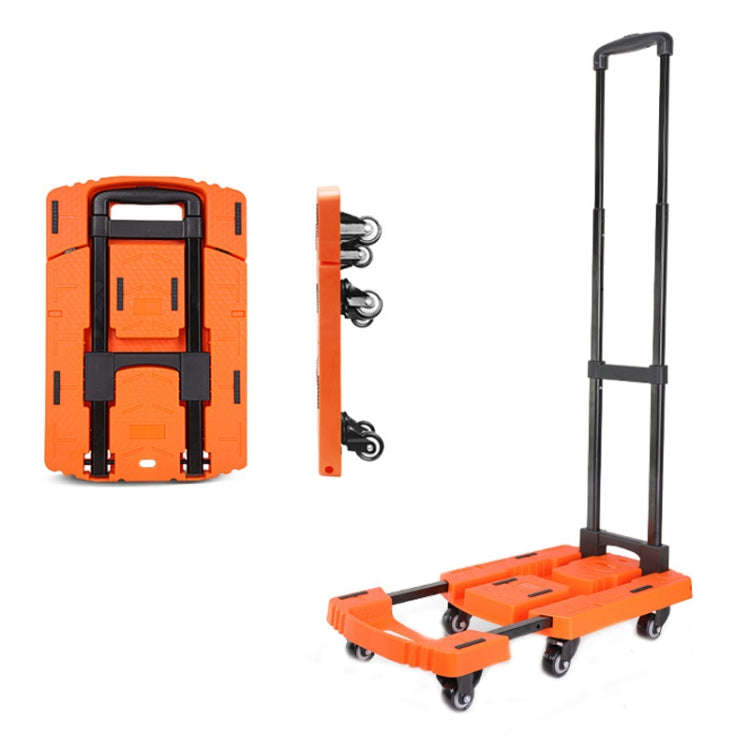 Folding Hand Trolley Portable Luggage Handling Turtle Cart(Orange)