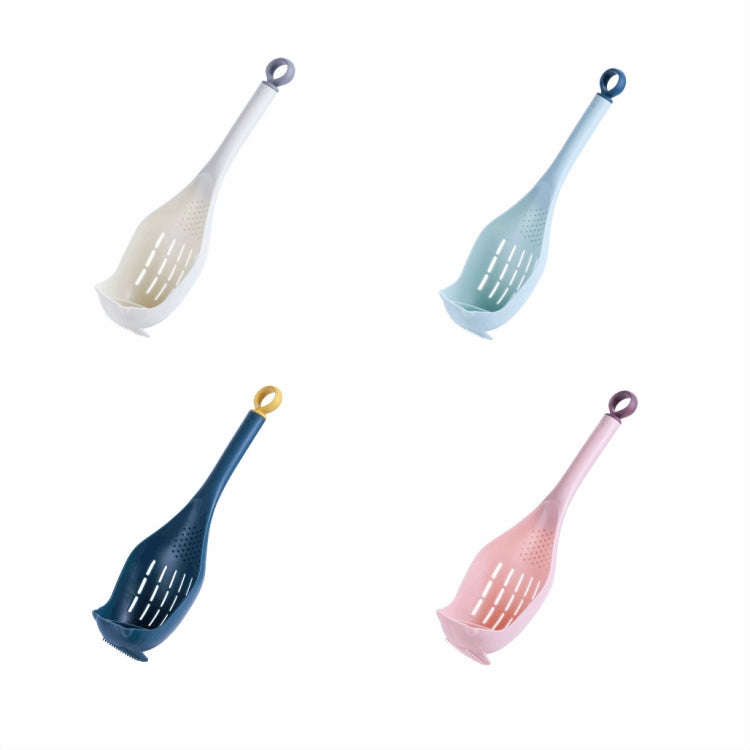 Multifunctional Garlic Press Filter Slotted Spoon Baby Food Grinding Tools(White Gray)