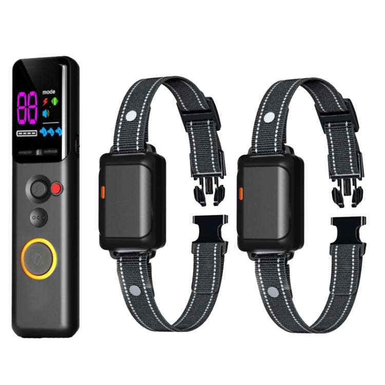 Color Screen Dragon Two Remote Control Pet Electric Shock Circular Dog Trainer(Black)
