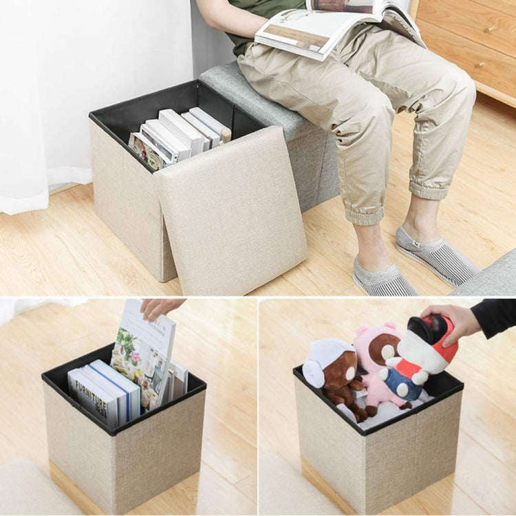 Home Foldable Fabric Storage Chairs Multifunctional Square Sofa, Color: Brown