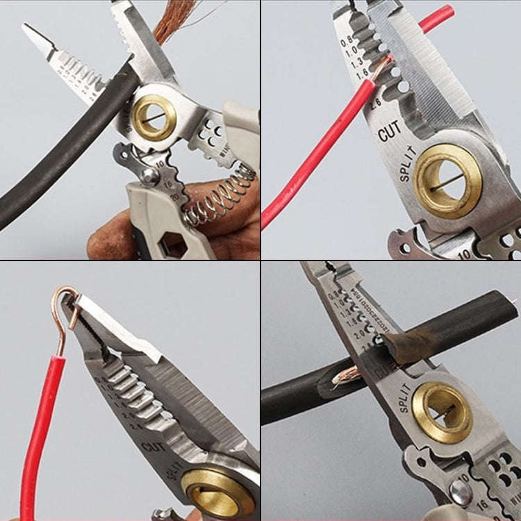 7-inch Multipurpose Wire Stripper With 6 Sizes of Hex Holes(Steel Color)