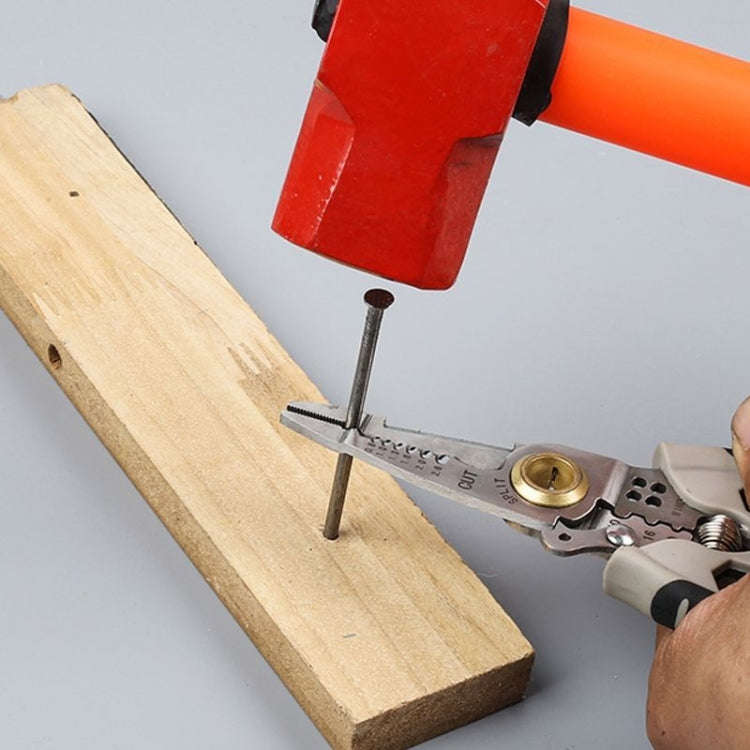 7-inch Multipurpose Wire Stripper With 6 Sizes of Hex Holes(Steel Color)