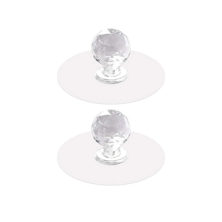 2pcs /Pack Invisible Cabinet Drawer Suction Cup Sticky Handle Acrylic Self-Adhesive Closet Glass ...
