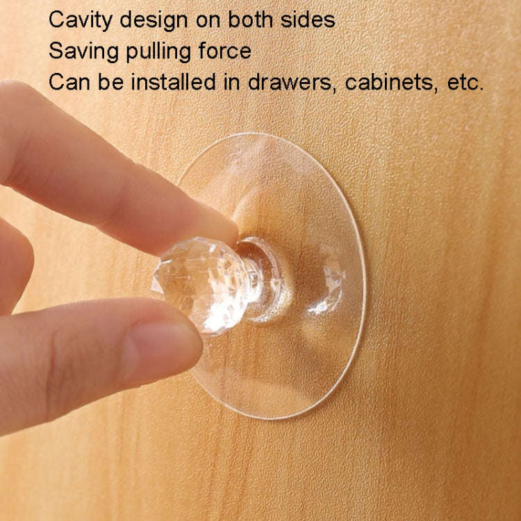 2pcs /Pack Invisible Cabinet Drawer Suction Cup Sticky Handle Acrylic Self-Adhesive Closet Glass ...
