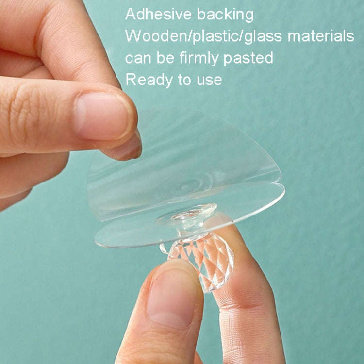2pcs /Pack Invisible Cabinet Drawer Suction Cup Sticky Handle Acrylic Self-Adhesive Closet Glass ...