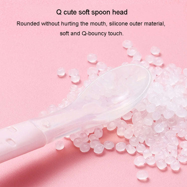 Baby Fruit Double-Ended Scraping Spoon 304 Stainless Steel Silicone Soft Spoon, Color: Blue With ...