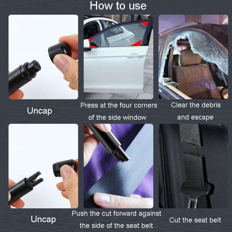 Car Emergency Life-Saving Safety Hammer Multifunctional Fast Window Breaker For Vehicle 2 In 1(Red)