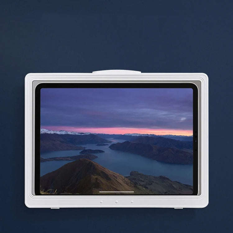 Waterproof Shower Tablet Holder Case Bathroom Kitchen Wall Mount Storage Box For IPad(White)