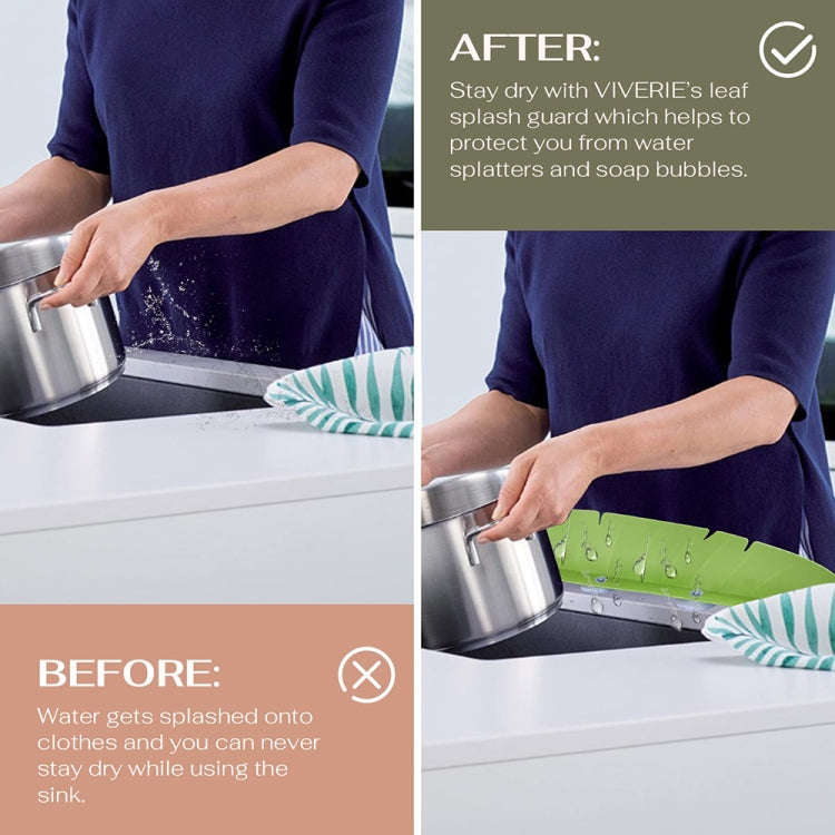 Leaf Shape Kitchen Sink Silicone Water Deflector Home Dishwashing Suction Cup Anti-splash Tools(Y...