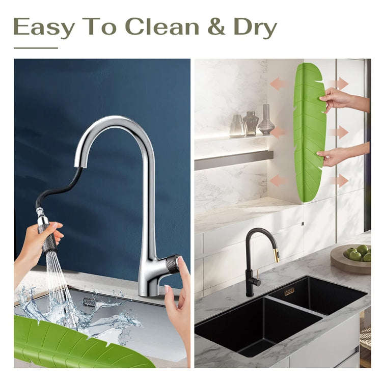 Leaf Shape Kitchen Sink Silicone Water Deflector Home Dishwashing Suction Cup Anti-splash Tools(Y...