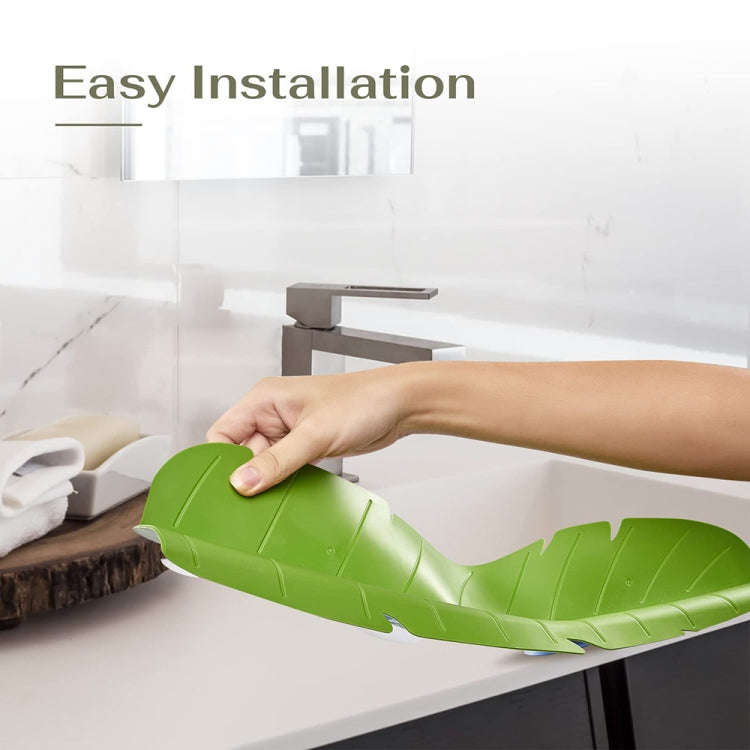 Leaf Shape Kitchen Sink Silicone Water Deflector Home Dishwashing Suction Cup Anti-splash Tools(W...