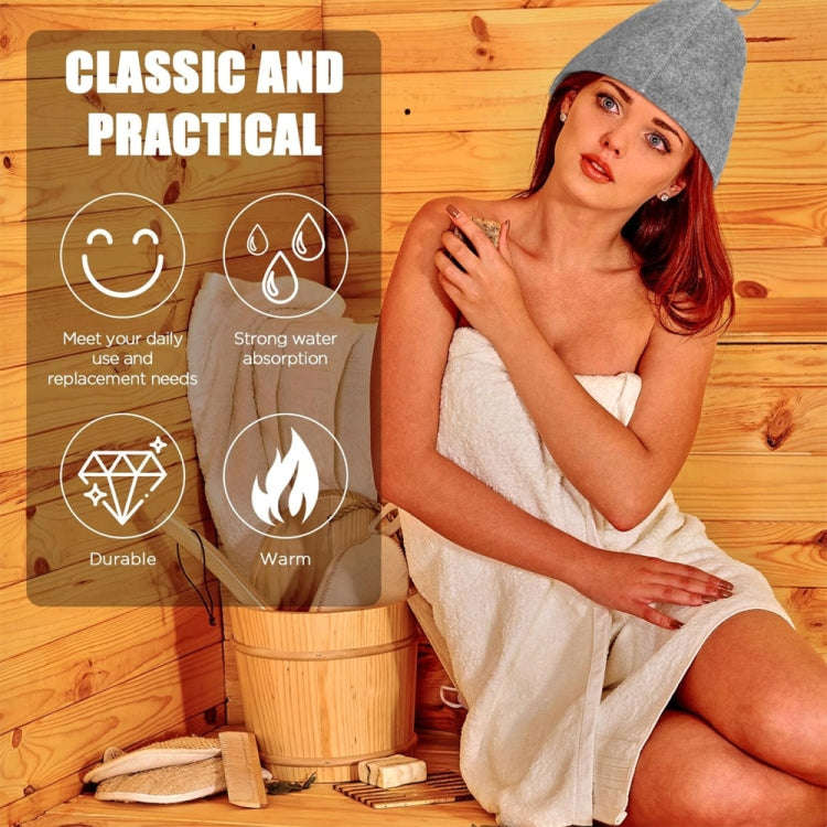 Felt Sauna Hot Spring Bath Hat Absorbent Hair Drying Cap(Grey)
