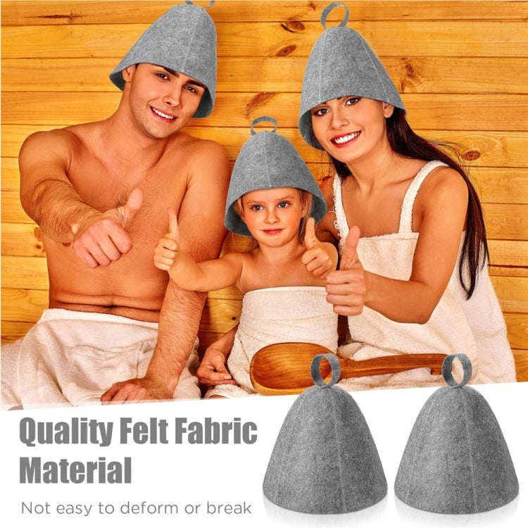 Felt Sauna Hot Spring Bath Hat Absorbent Hair Drying Cap(Grey)