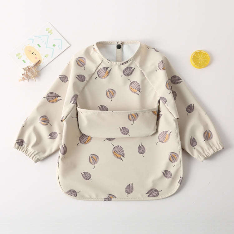 Long Sleeved Baby Soft PU Bib Waterproof Washable Easy Clean Smock With Pocket, Size: L(Dragon Fr...