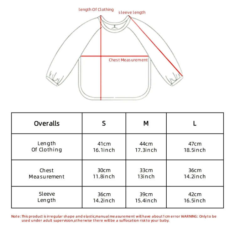 Long Sleeved Baby Soft PU Bib Waterproof Washable Easy Clean Smock With Pocket, Size: S(Gray Lett...