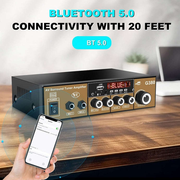 Car High-power Bluetooth Plug-in Card Digital Smart Amplifier(US Plug)
