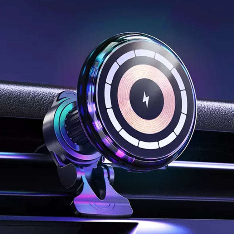 For iPhone Magsafe Magnetic Car Wireless Charger Phone Holder Light Emitting Wireless Charger, St...