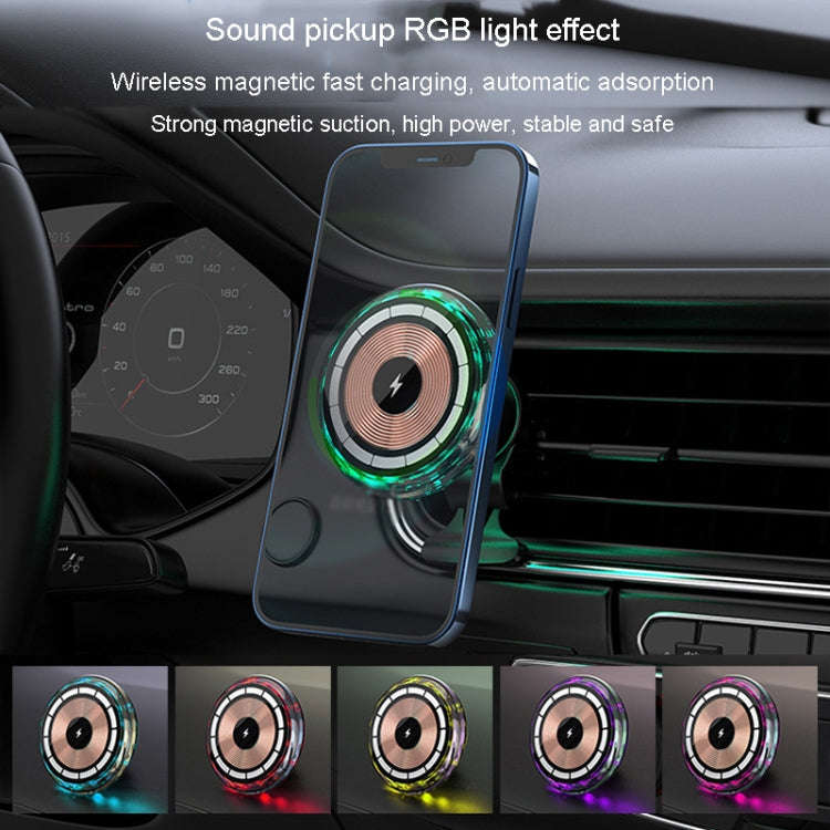 For iPhone Magsafe Magnetic Car Wireless Charger Phone Holder Light Emitting Wireless Charger, St...