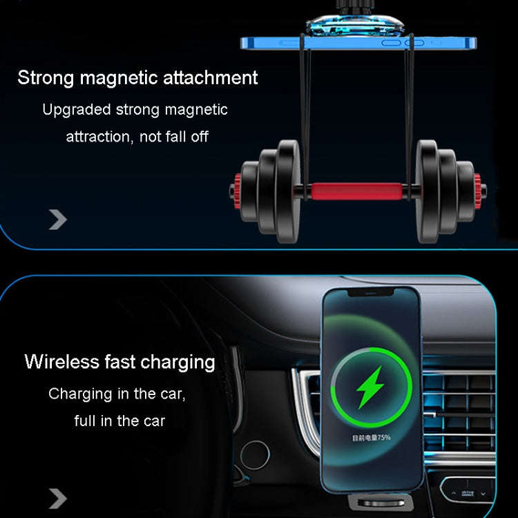 For iPhone Magsafe Magnetic Car Wireless Charger Phone Holder Light Emitting Wireless Charger, St...