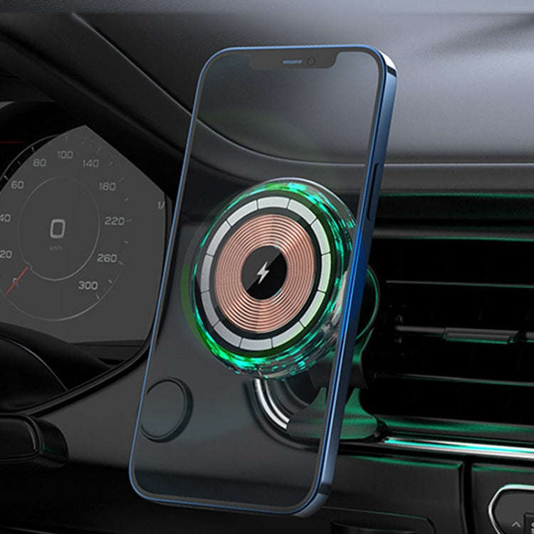 For iPhone Magsafe Magnetic Car Wireless Charger Phone Holder Light Emitting Wireless Charger, St...