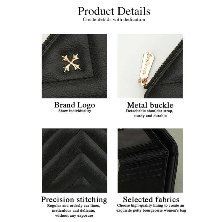 Baellerry N2401 PU Leather Short Wallet with Multiple Card Slots Cross Flower Zipper Coin Purse(B...