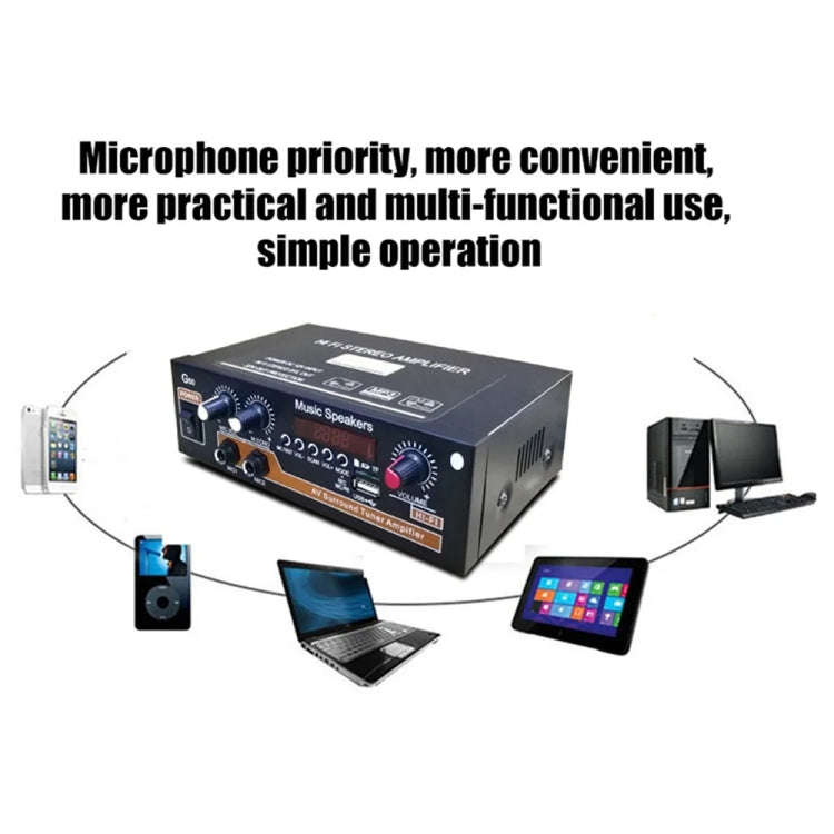 Bluetooth Built-in Recording Microphone USB Flash Drive Digital Dual-purpose Power Amplifier(US P...