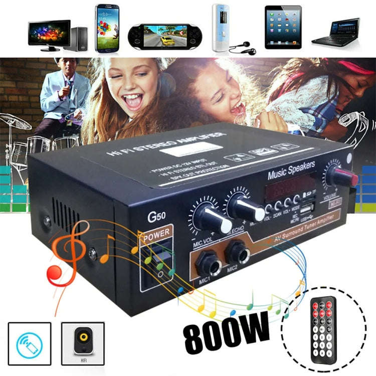 Bluetooth Built-in Recording Microphone USB Flash Drive Digital Dual-purpose Power Amplifier(US P...