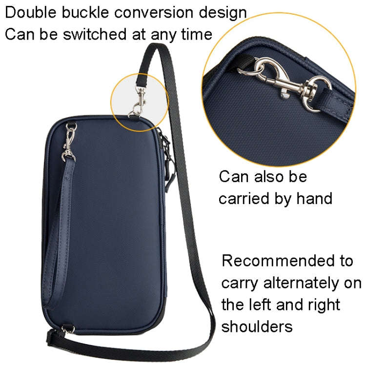 Travel Handheld ID Bag RFID Waterproof Multi-Card Neck Passport Case(Black)