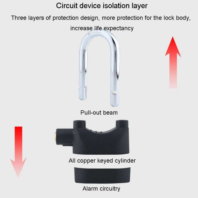 Short Beam Model Outdoor Door Anti-Theft Alarm Lock Waterproof Anti-Pick Motorcycle Bicycle Padlock