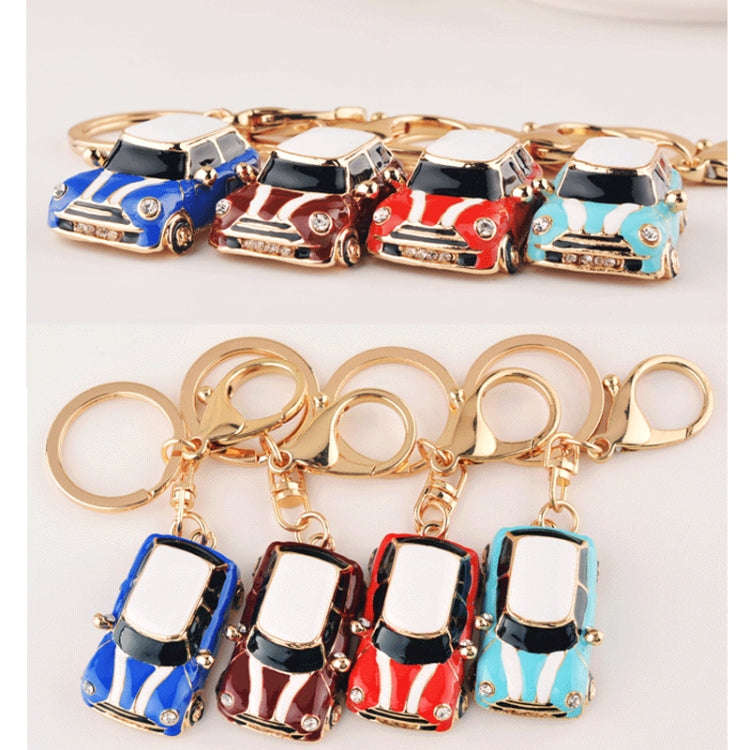 Mini Car Keychain Pendant Toy Beetle Car Gift, Color: Dark Red