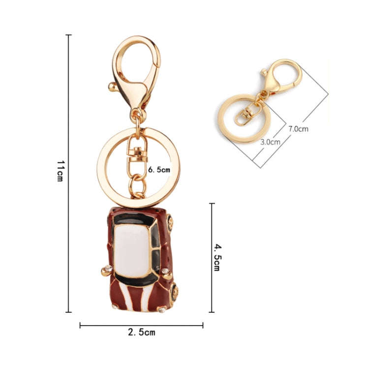 Mini Car Keychain Pendant Toy Beetle Car Gift, Color: Dark Red