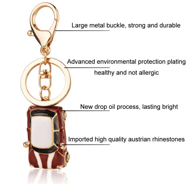 Mini Car Keychain Pendant Toy Beetle Car Gift, Color: Dark Red