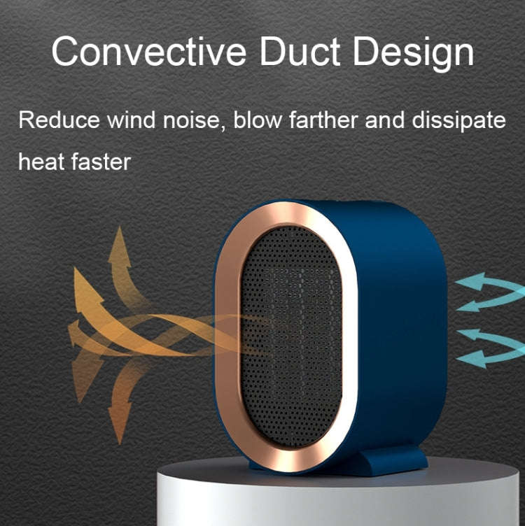 Small Desktop Electric Heater Home PTC Instant Energy-saving Heater, Spec: UK Plug(White)