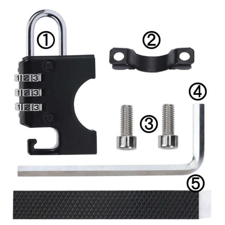 Motorcycle Helmet Anti-Theft Lock Fixed Helmet Combination Padlock, Color: Black