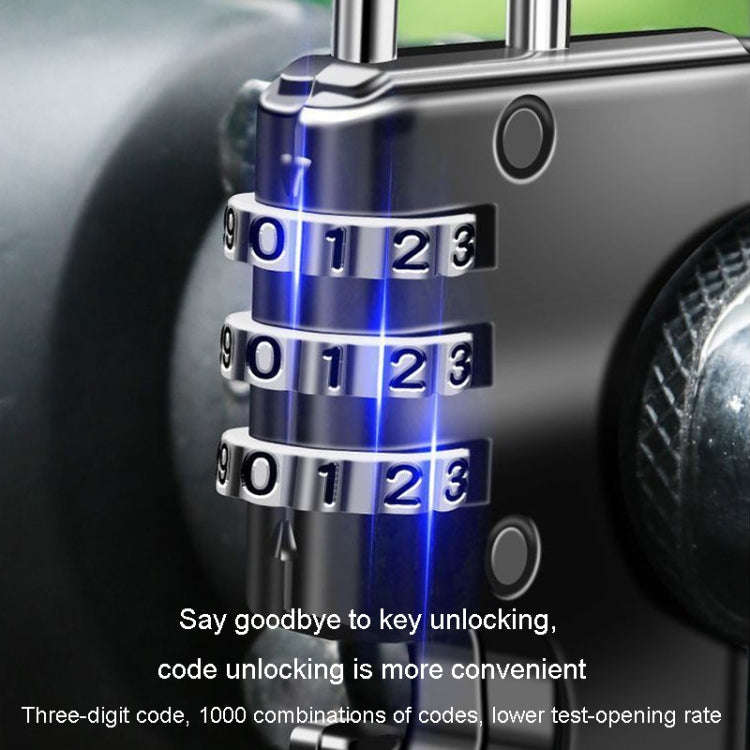 Motorcycle Helmet Anti-Theft Lock Fixed Helmet Combination Padlock, Color: Black