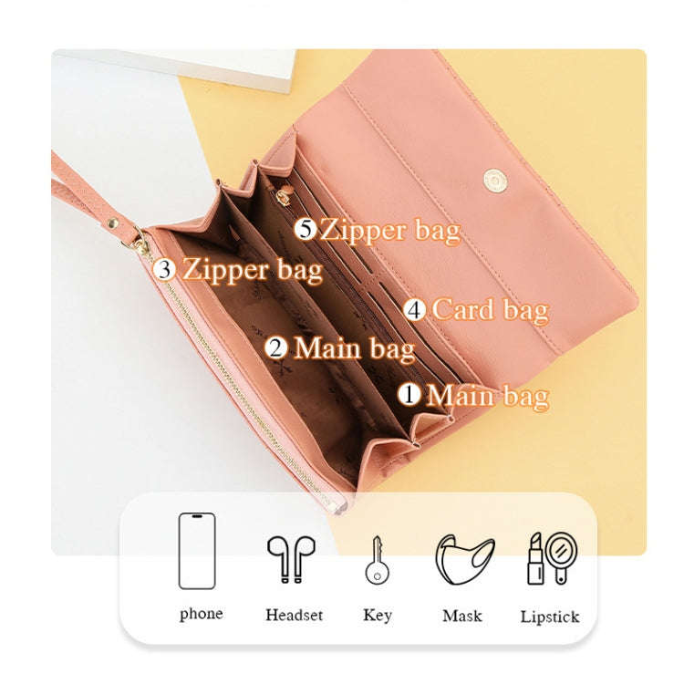 Baellerry N8918 Ladies Long Large Capacity Wallet Magnetic Buckle Clutch Phone Bag(Maroon Red)