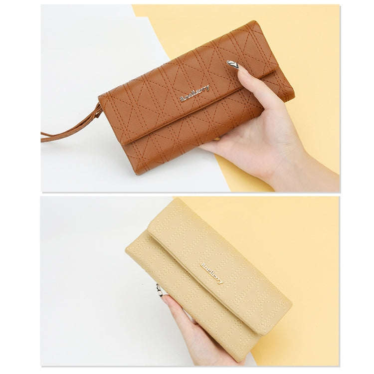 Baellerry N8918 Ladies Long Large Capacity Wallet Magnetic Buckle Clutch Phone Bag(Maroon Red)