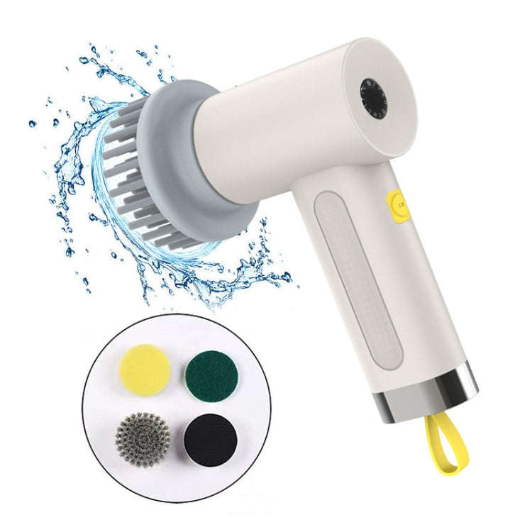 Multifunctional Handheld Cordless Electric Cleaning Brush(Ivory White)