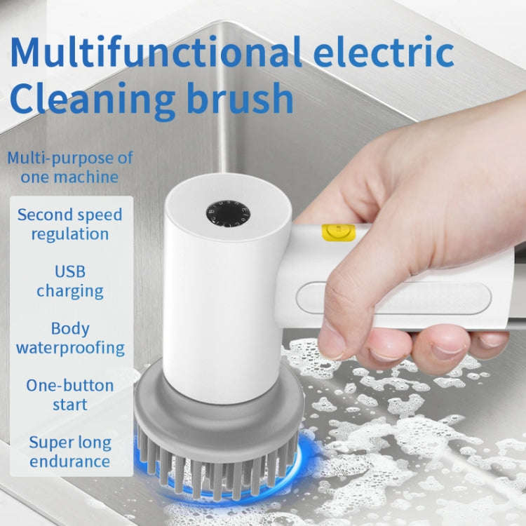 Multifunctional Handheld Cordless Electric Cleaning Brush(Ivory White)
