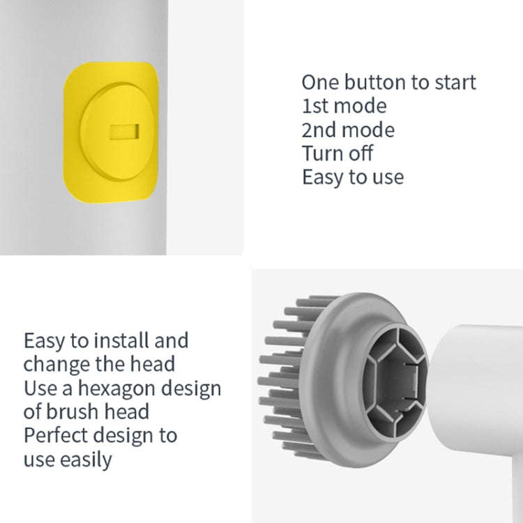 Multifunctional Handheld Cordless Electric Cleaning Brush(Ivory White)