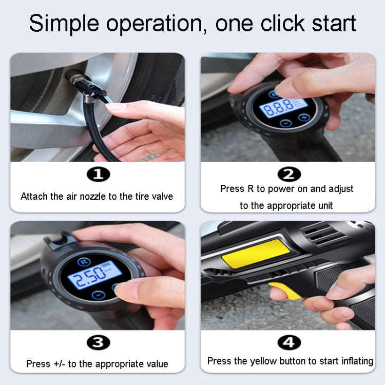 Portable Multifunctional Car Inflator Automobile Tire Pneumatic Pump, Model: Wireless Digital