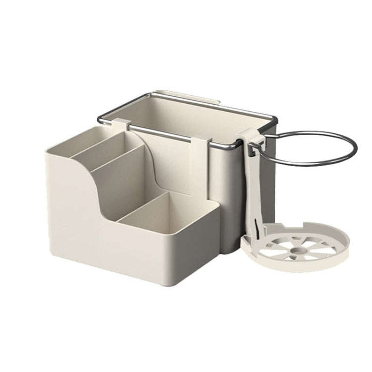 Automotive Cup Holder Tissue Organizer Car Armrest Box Storage Shelf(Beige)