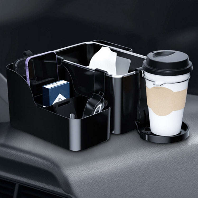 Automotive Cup Holder Tissue Organizer Car Armrest Box Storage Shelf(Beige)
