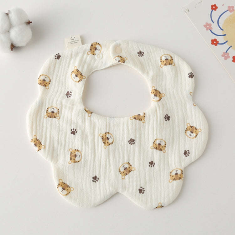 Pure Cotton 6-layer Seersucker Bib Baby Saliva Napkin Newborn Toddler Soft Burp Cloth, Style: Lit...